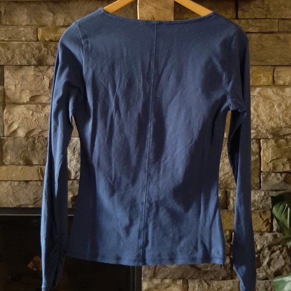 CAbi Vneck Ruched Blue Top - 3 for $20 - Picture 2 of 3